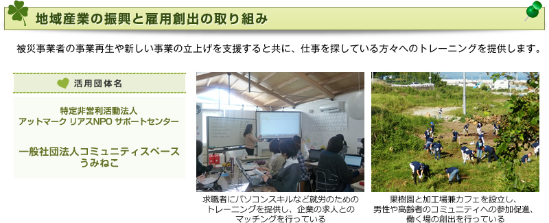 地域産業の振興と雇用創出の取り組み