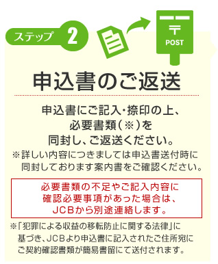 申込書のご返送